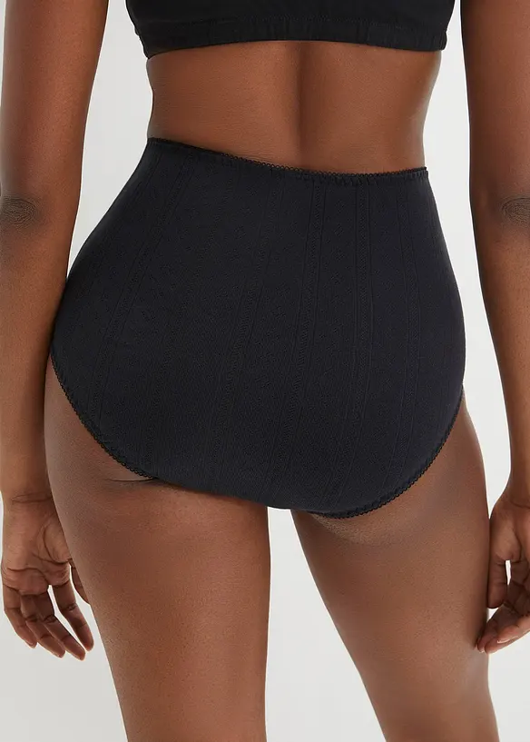 Lot de 4 slips taille haute en coton léger, bonprix
