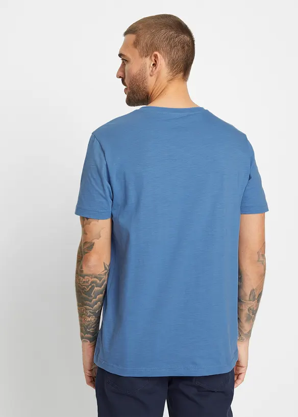 T-shirt manches courtes col tunisien 100% coton, bonprix