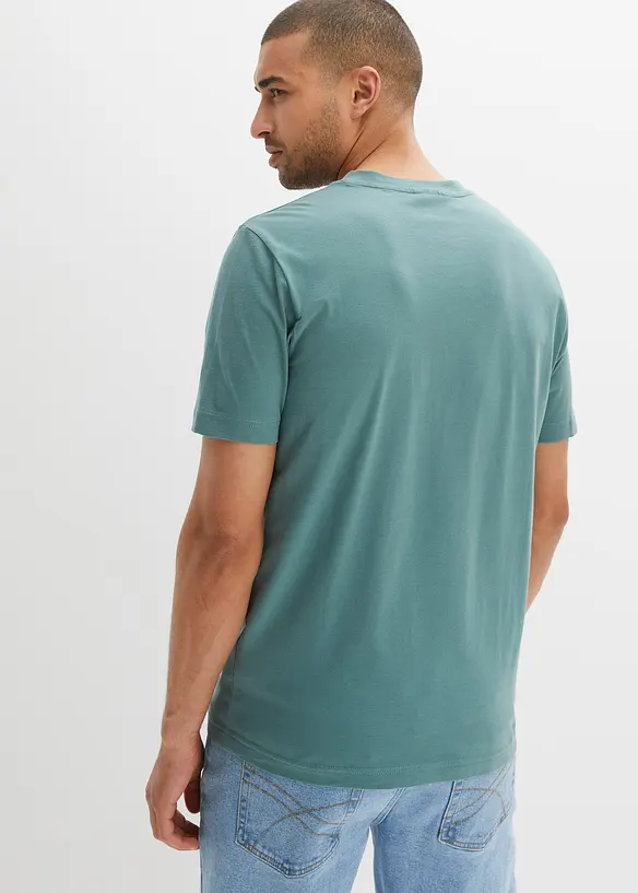 Lot de 2 T-shirts col tunisien 100 % coton, bonprix