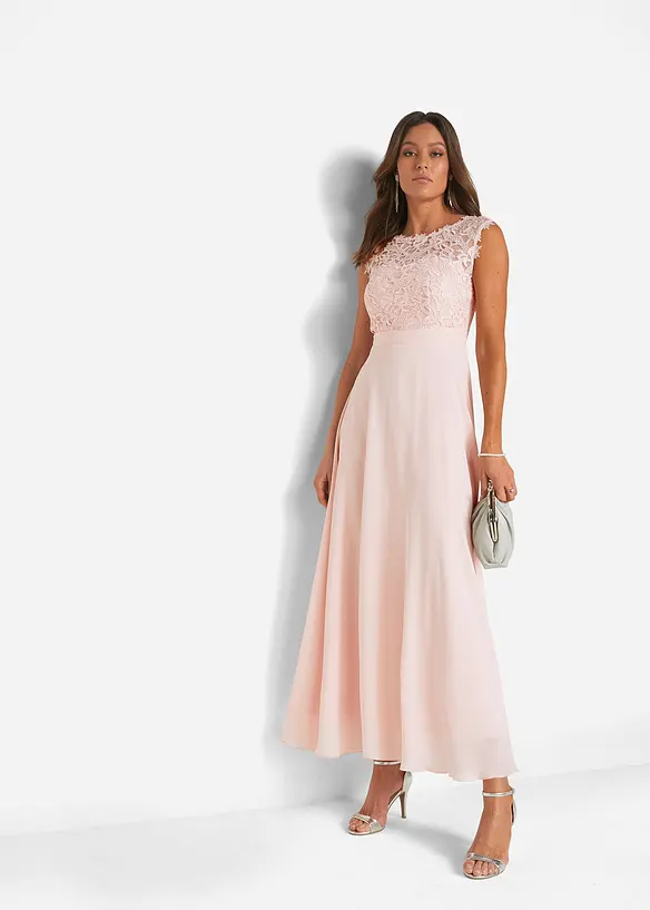 Robe longue avec dentelle, bonprix