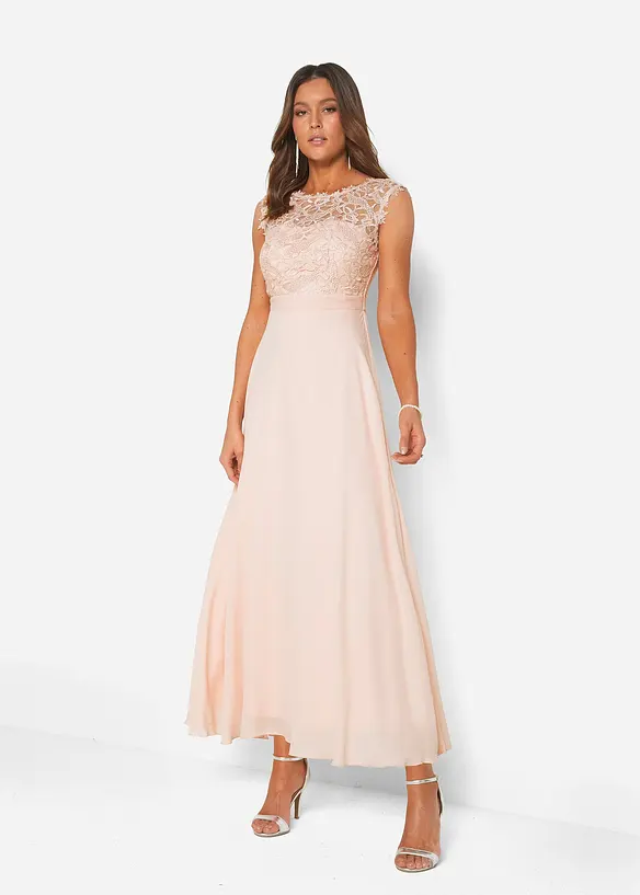 Robe longue avec dentelle, bonprix