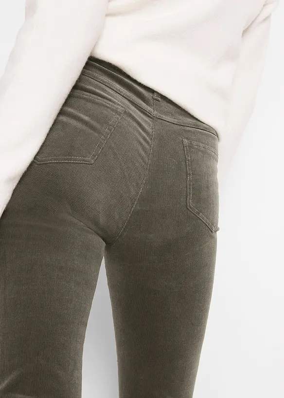 Pantalon droit en velours côtelé extensible, bonprix