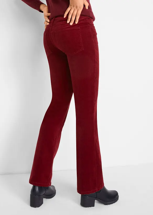Pantalon bootcut en velours côtelé extensible, bonprix