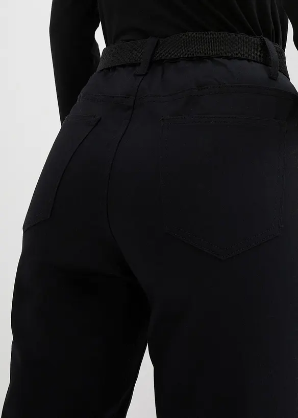 Pantalon déperlant en twill extensible avec ceinture, bonprix