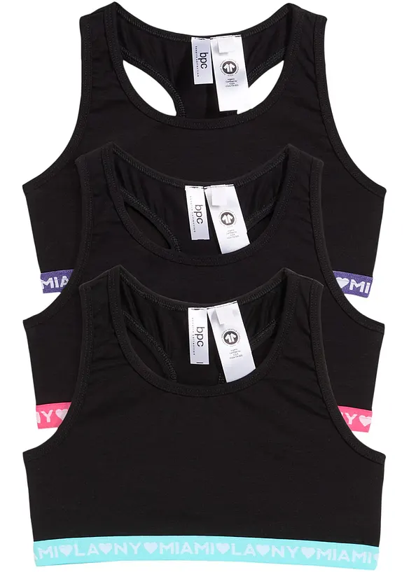 Lot de 3 brassières coton, bonprix