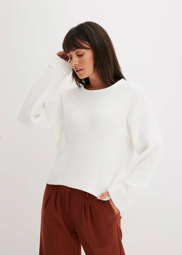 Pull oversize en fil chenille tout doux, bonprix