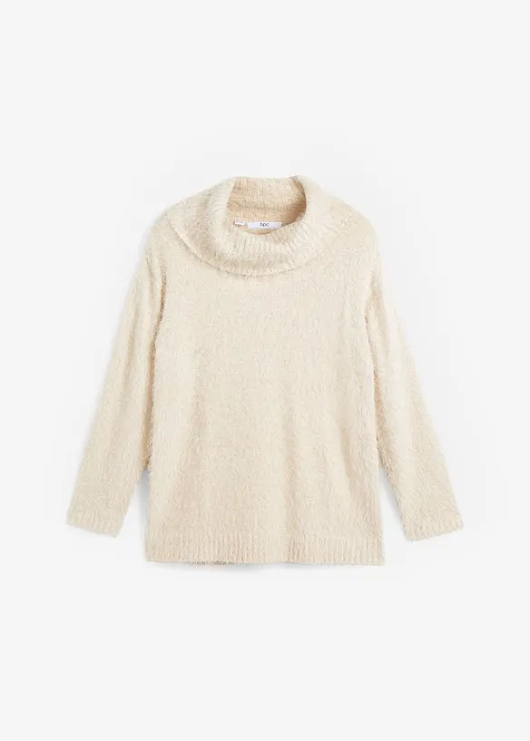 Pull col roulé duveteux, bonprix