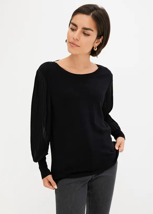 Pull fluide en fine maille de viscose mélangée, bonprix