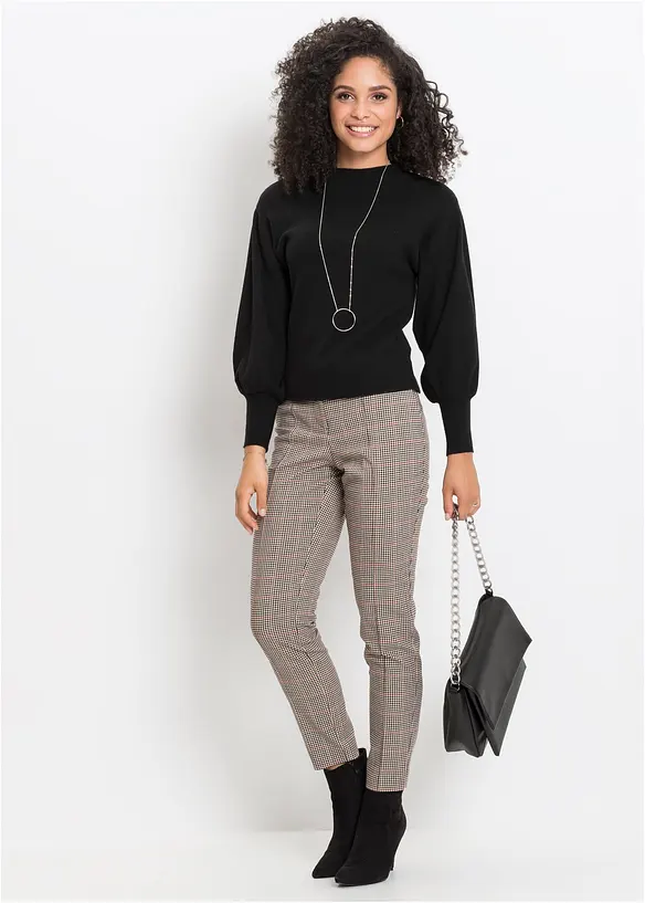 Pull en maille à manches ballon, bonprix