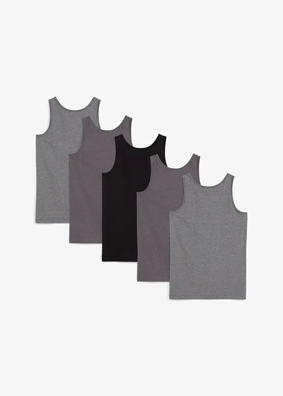 Lot de 5 débardeurs coton, bonprix