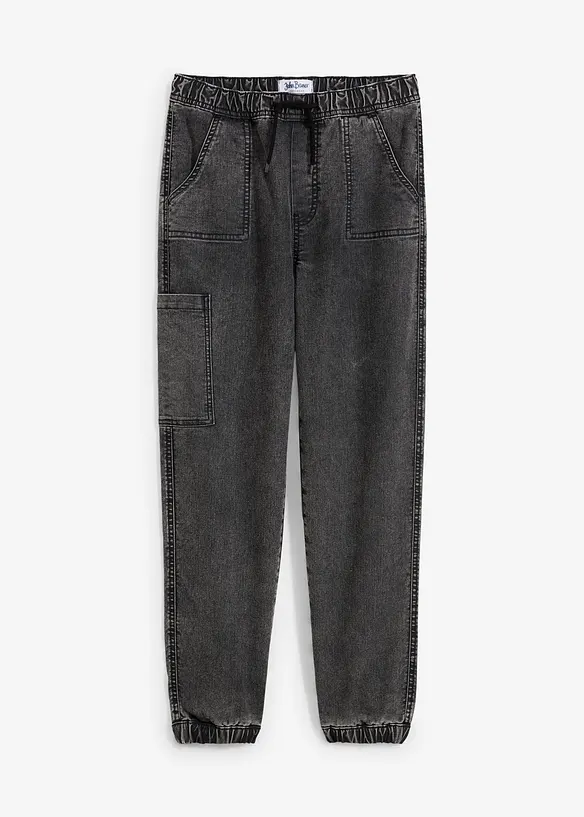 Jean jogger cargo extensible, Loose, bonprix
