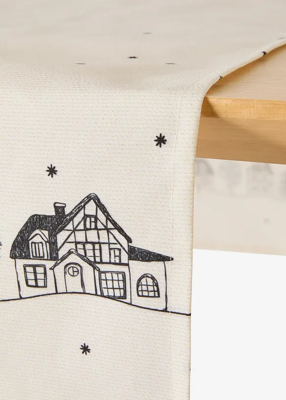 Chemin de table imprimé maisons, bonprix