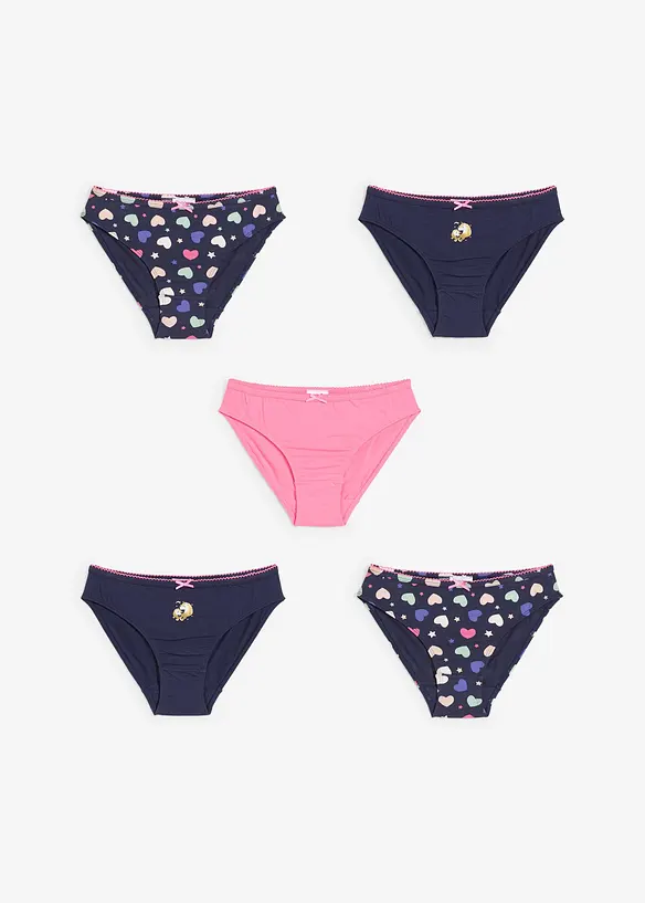 Lot de 5 slips fille, bonprix