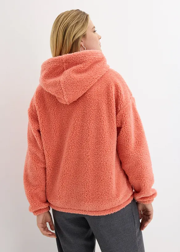Polaire en maille peluche, avec capuche, bonprix