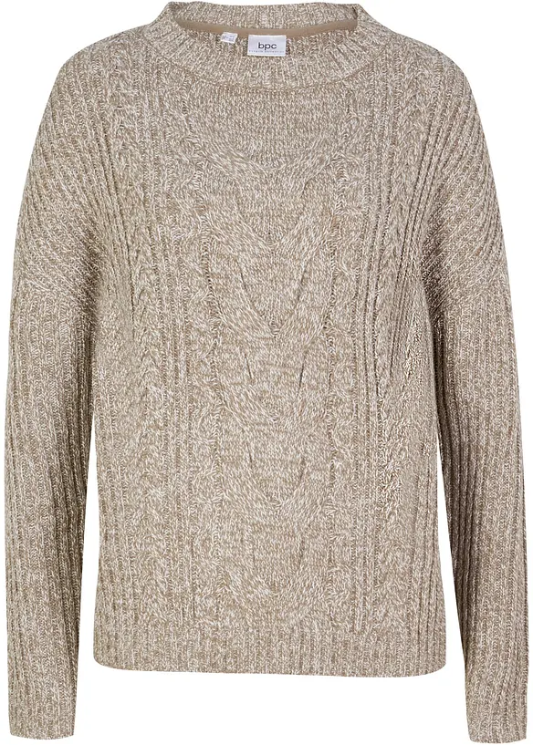 Pull oversize à torsades, bonprix