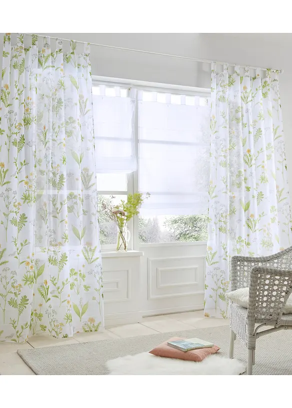 Store plissé en voile transparent, bonprix