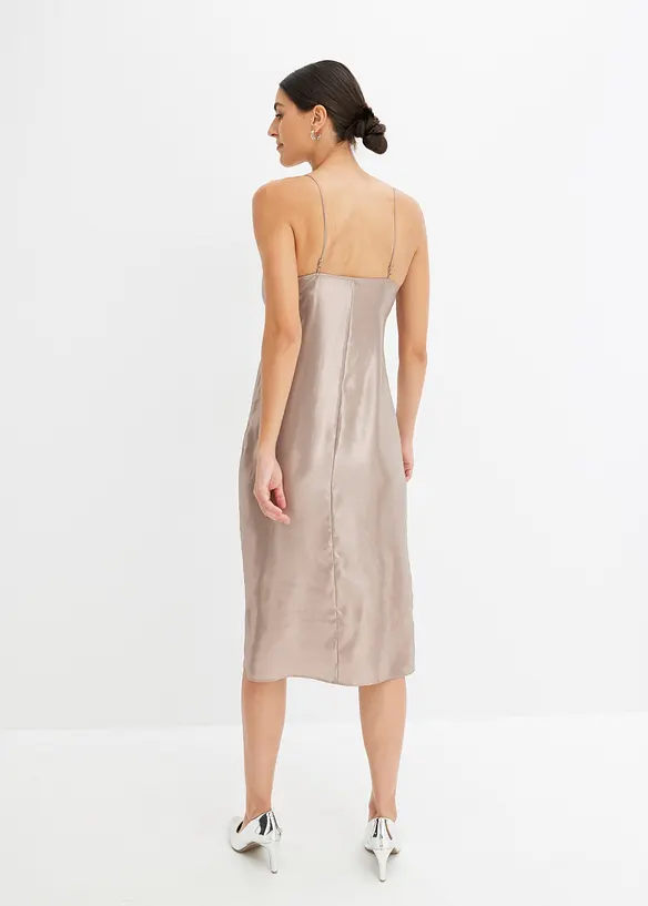 Robe à bretelles fines en satin, bonprix