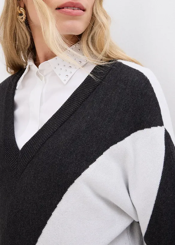 Pull à motif losange, bonprix