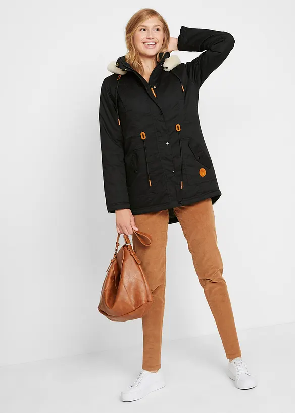 Parka rembourrée avec bordure sherpa, bonprix