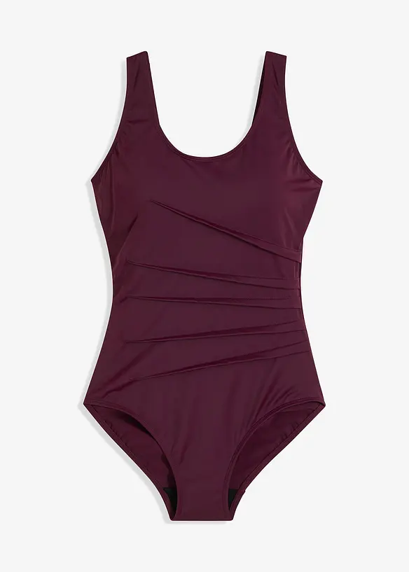 Maillot 1 pièce sculptant, maintien léger, avec plis décoratifs, bonprix