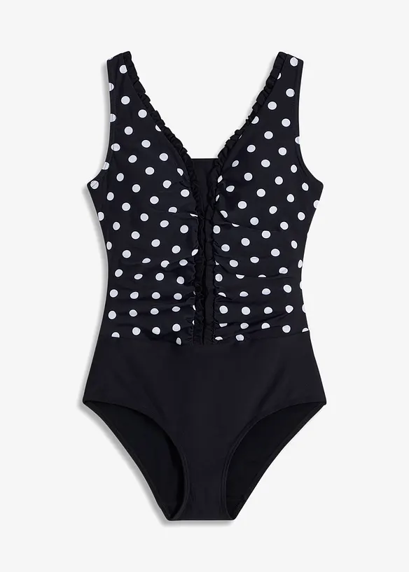 Maillot 1 pièce sculptant, maintien modéré, à fronces, bonprix