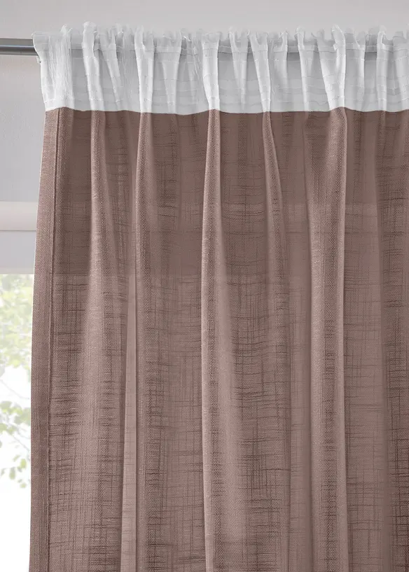Lot de 2 rideaux panneau texturés, bonprix