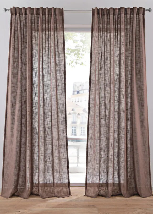 Lot de 2 rideaux panneau texturés, bonprix