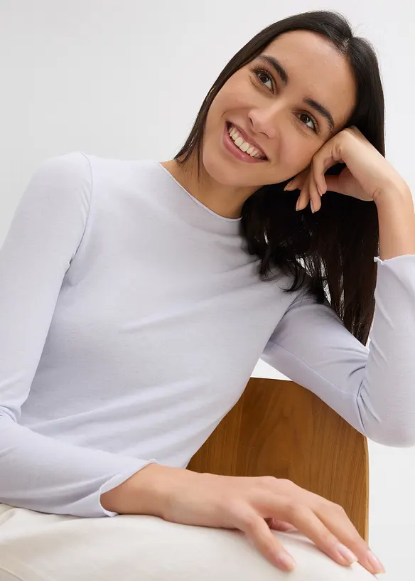 T-shirt manches longues en matière douce, bonprix