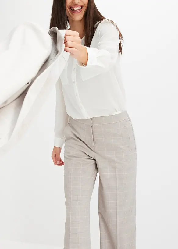 Pantalon large en viscose mélangée, bonprix