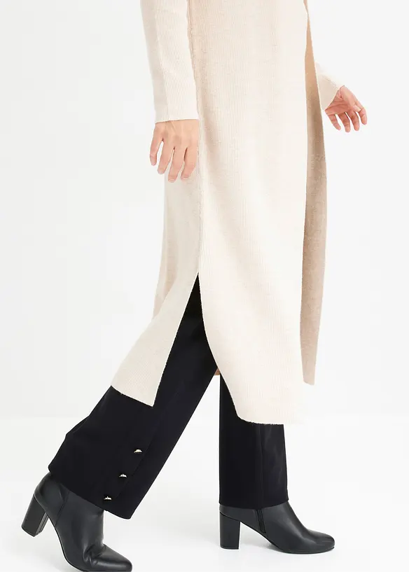 Gilet long en maille de viscose mélangée, bonprix