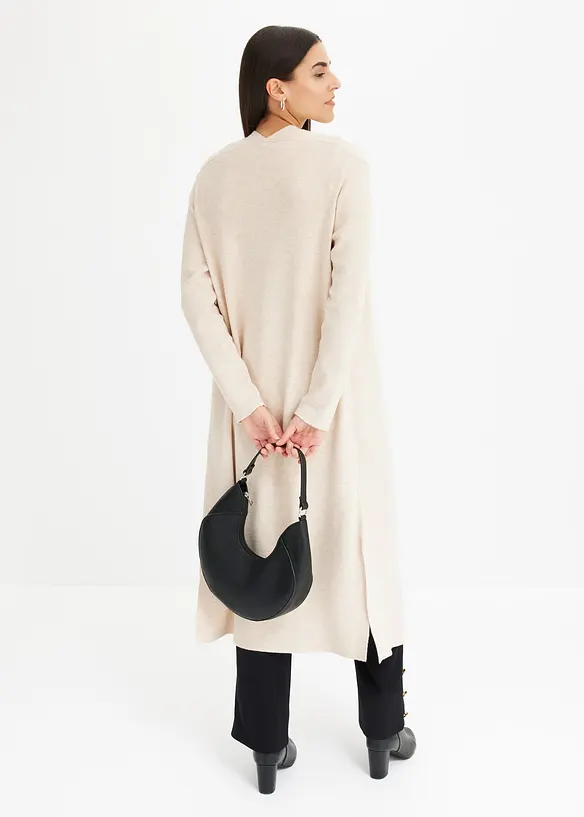Gilet long en maille de viscose mélangée, bonprix