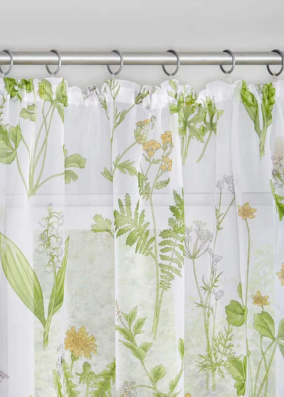 Voilage à imprimé floral avec polyester recyclé (1 pce), bonprix