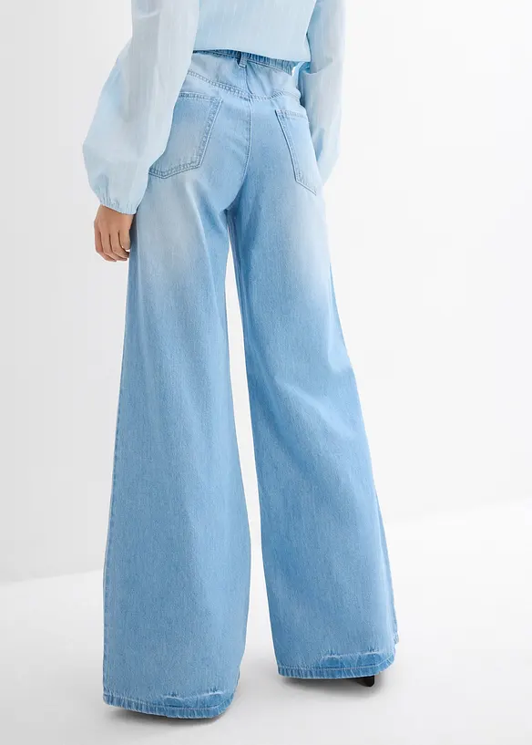 Jean large, taille haute et élastiquée, bonprix