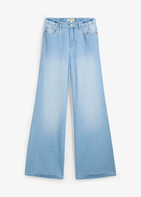 Jean large, taille haute et élastiquée, bonprix