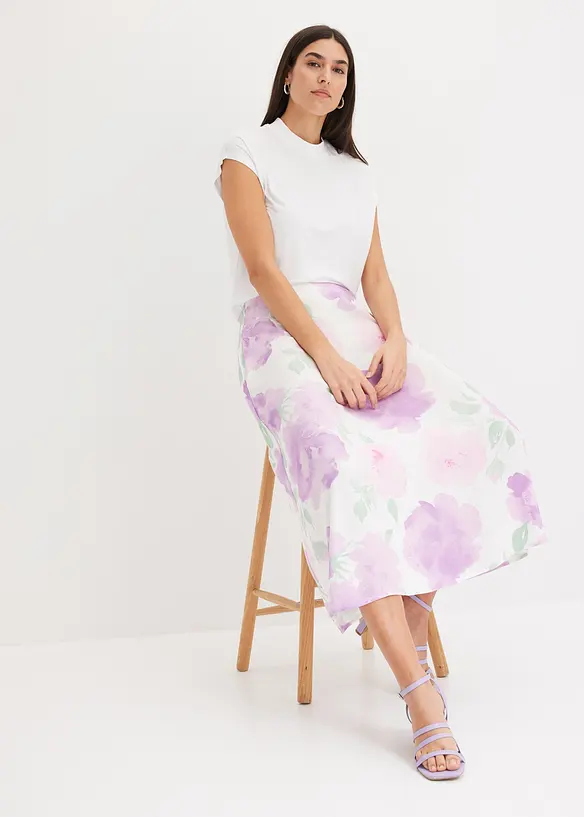 Jupe longue imprimée avec taille confortable, bonprix