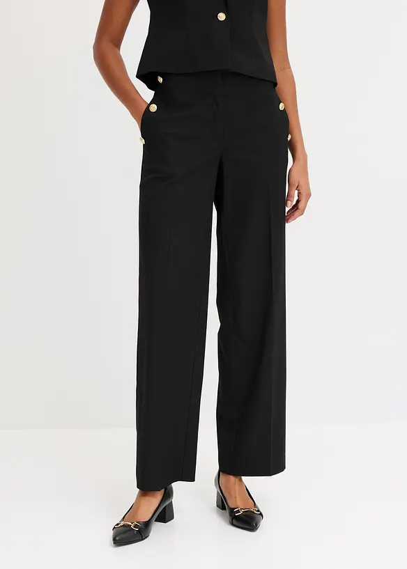 Pantalon à pont avec boutons décoratifs, bonprix