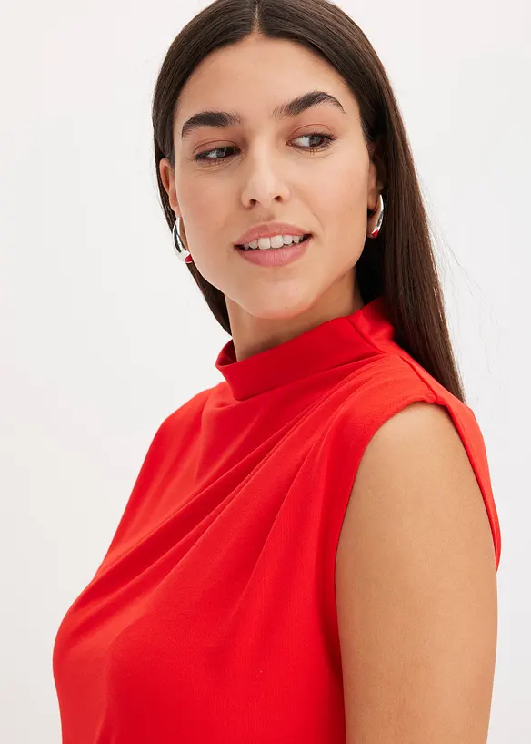 Robe midi avec drapé et base asymétrique, bonprix