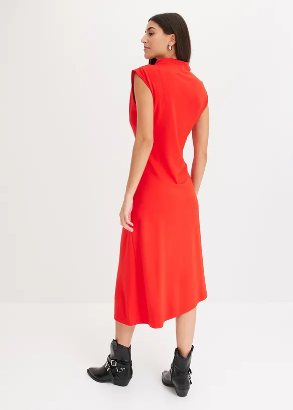 Robe midi avec drapé et base asymétrique, bonprix