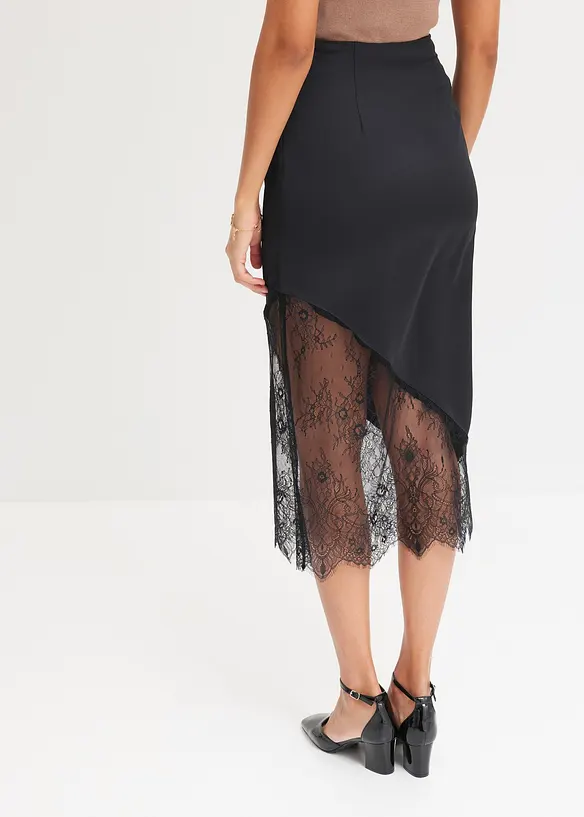 Jupe midi en satin fluide, bonprix