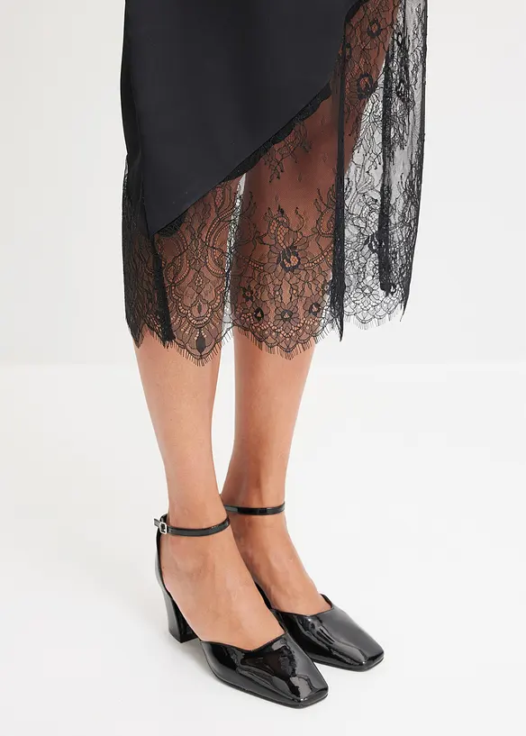 Jupe midi en satin fluide, bonprix
