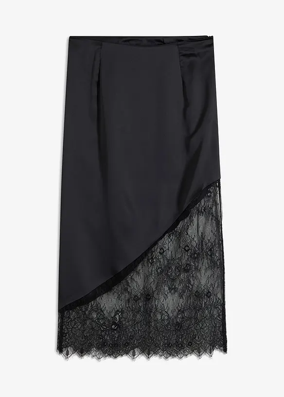 Jupe midi en satin fluide, bonprix