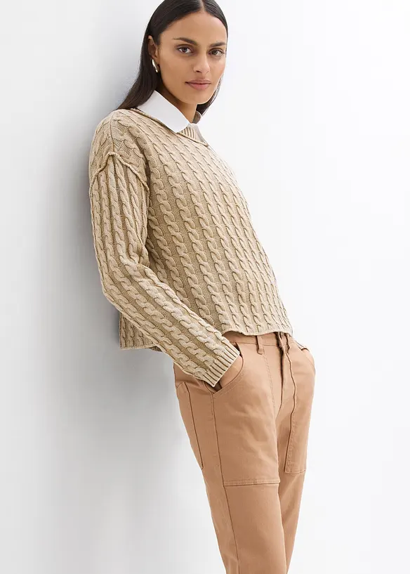 Pantalon en twill de coton extensible, bonprix