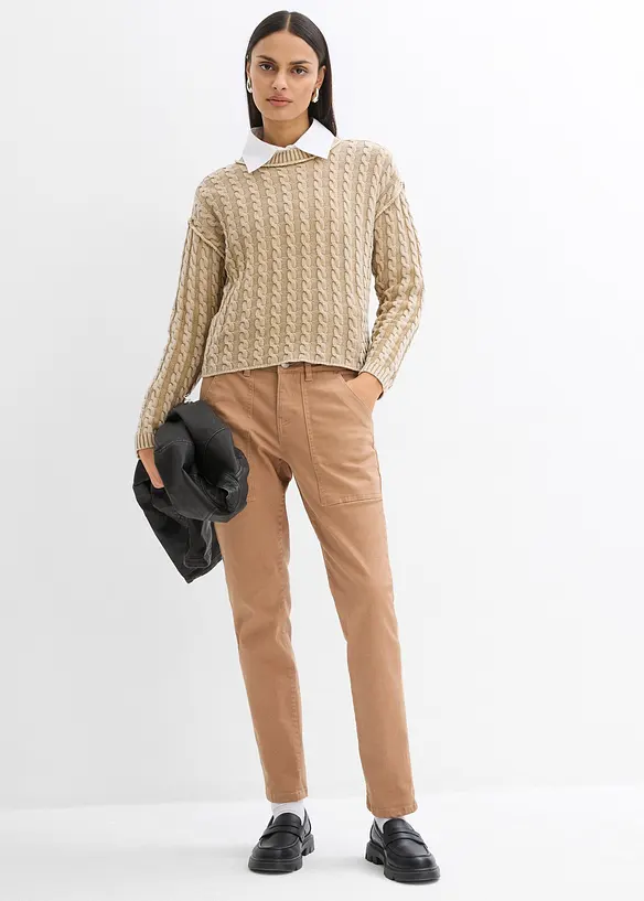 Pantalon en twill de coton extensible, bonprix