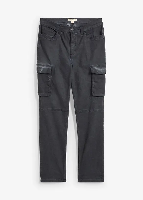 Pantalon cargo extensible, aspect délavé, Straight, bonprix