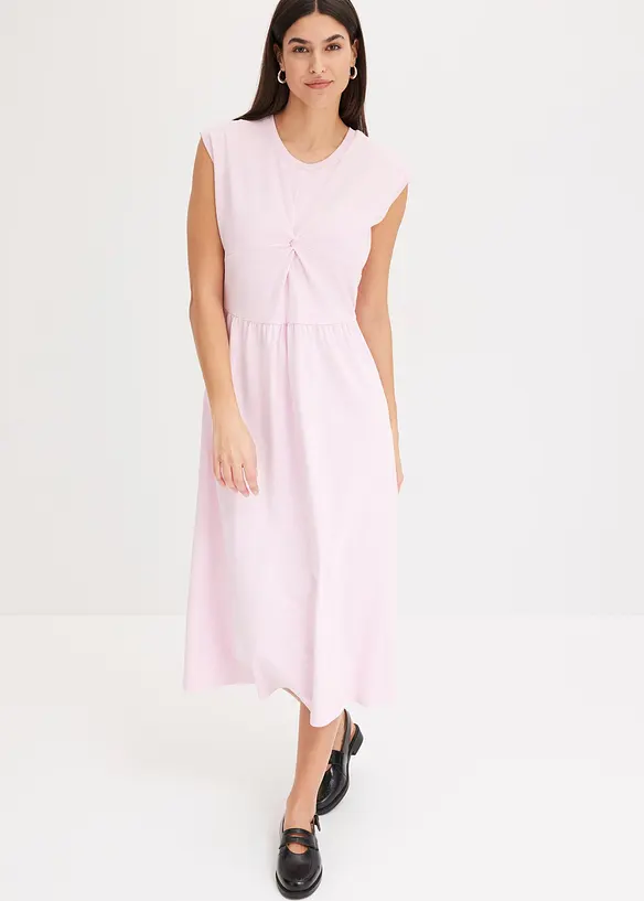 Robe en jersey évasée, détail torsadé, bonprix
