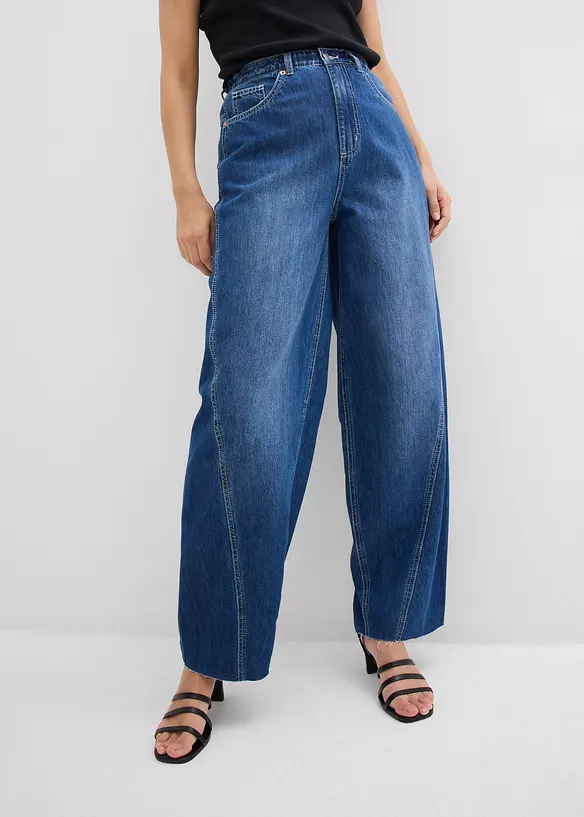 Jean balloon, taille haute, ultra-doux, bonprix