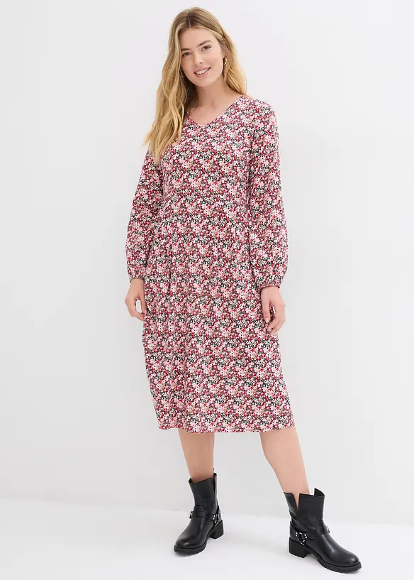 Robe en jersey de coton, longueur midi, bonprix