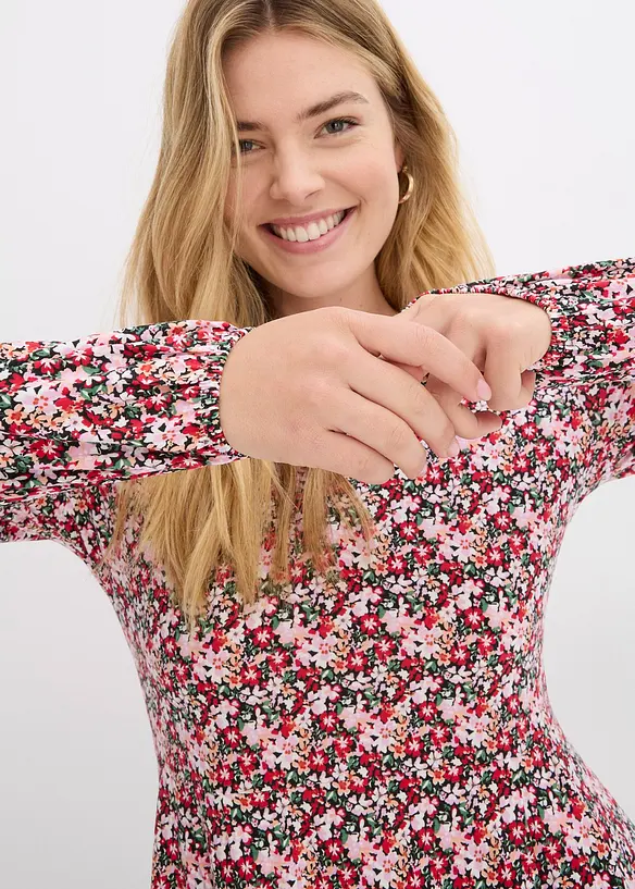 Robe en jersey de coton, longueur midi, bonprix