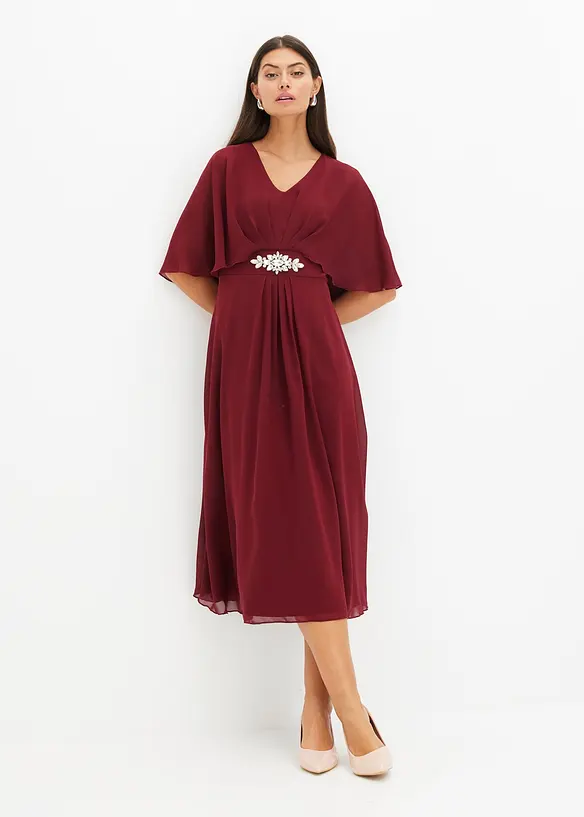 Robe en crêpe avec application de strass, bonprix
