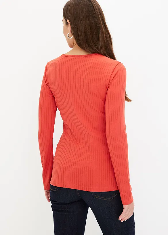 T-shirt côtelé, style portefeuille, bonprix